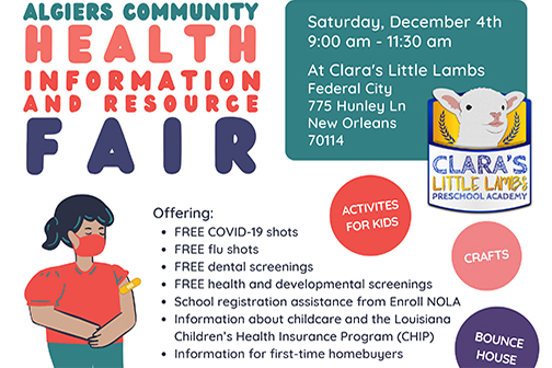 HDC Algiers Community Health Fair flyer